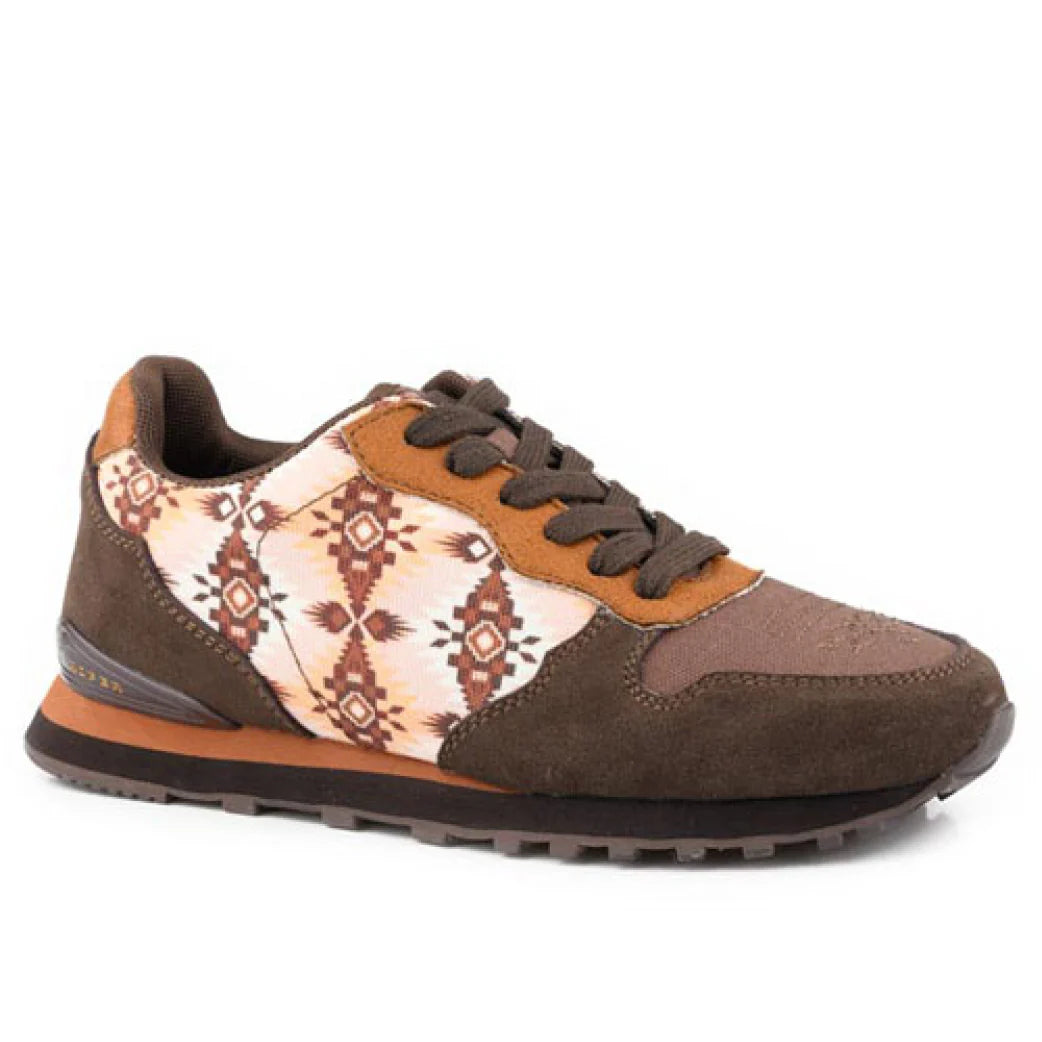 Roper Wmns GiddyUp Aztec Brown Suede/Tan Aztec -Black Friday Sales