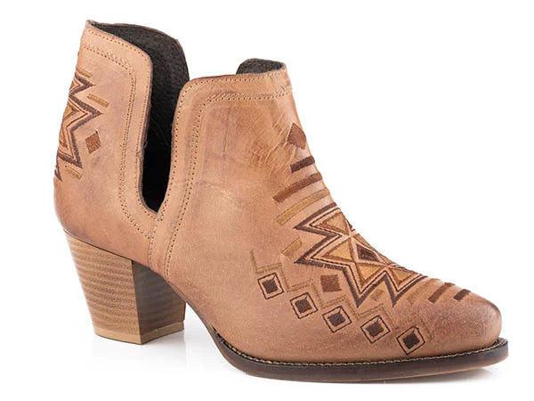 Roper Wms Rowdy Aztec Tan Burnished Leather - Mothers Day Sale
