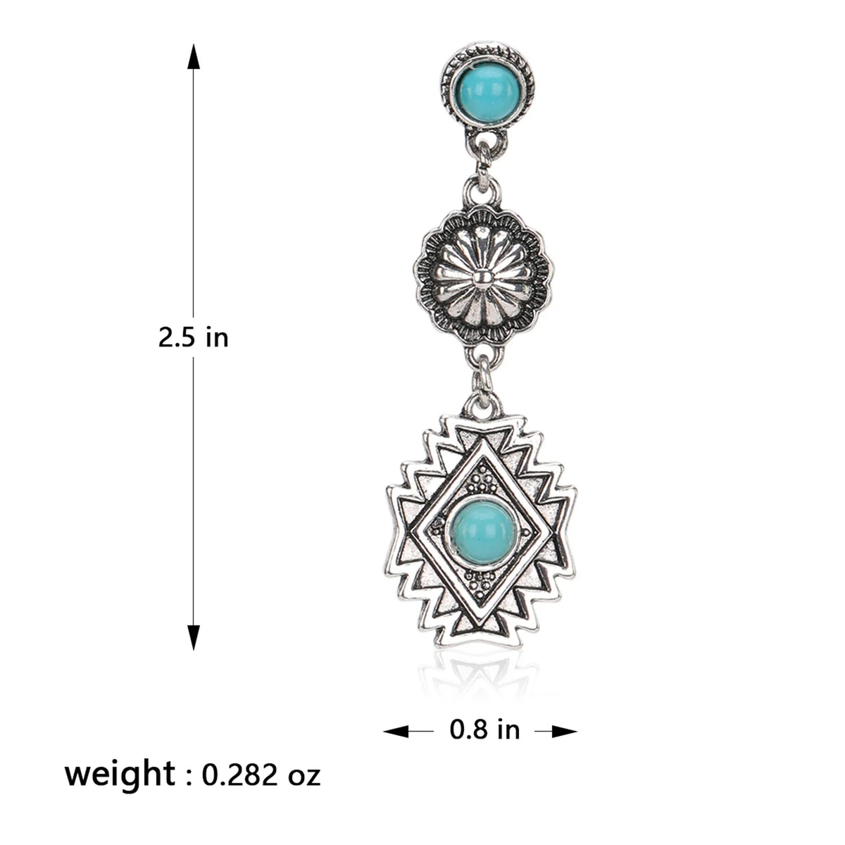 Rustic Couture Artificial Stone Aztec Dangling Earring