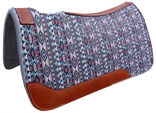 Showman 31in x 32in Navajo Printed Solid Felt Saddle Pad