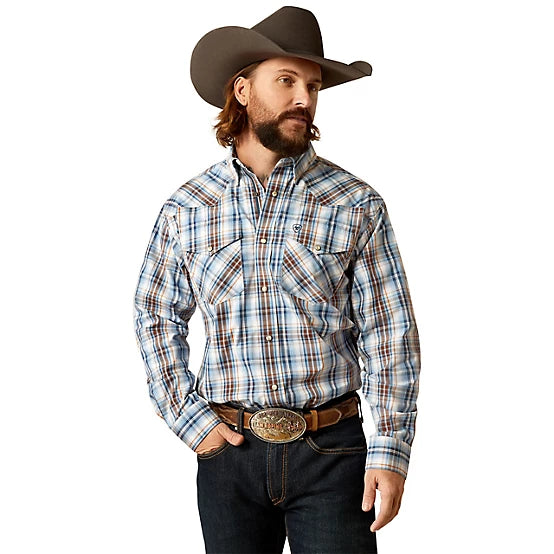 Ariat Mns Pro Series Ryland Snap LS Shirt Blue - Christmas Sale