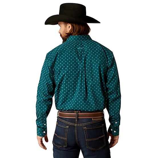 Ariat Mns Wrinkle Free Gunnar LS Shirt Deep Teal - Black Friday Sale
