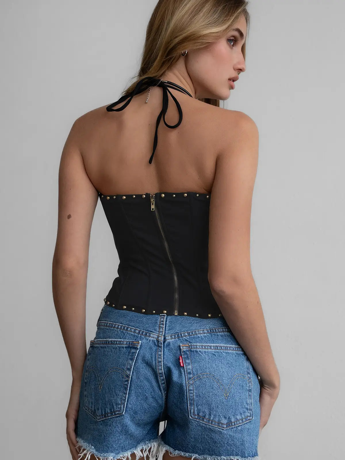 Raelynn Embroidered Western Halter Bustier Corset Top