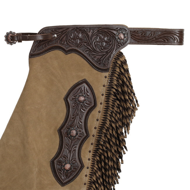 Showman Frontier Tan Chinks | Rider Wear - Chink | Saddleworld Ipswich