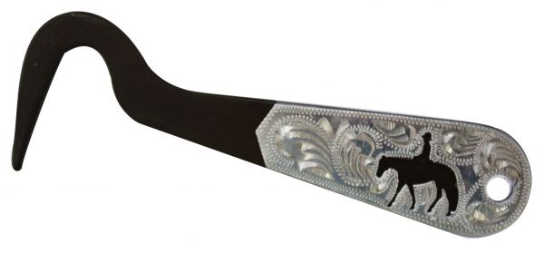 Showman Western Please Brown Steel Silver Engraved Hoof Pick
