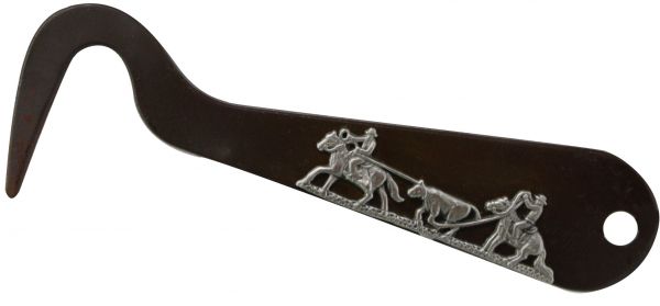 Showman Team Roping Brown Steel Silver Engraved Hoof Pick