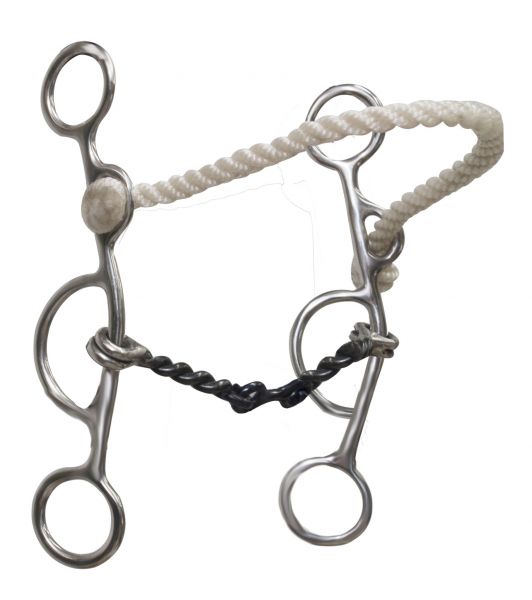 Showman Twisted Mouth Dog Bone Combo Bit with Rope Nose