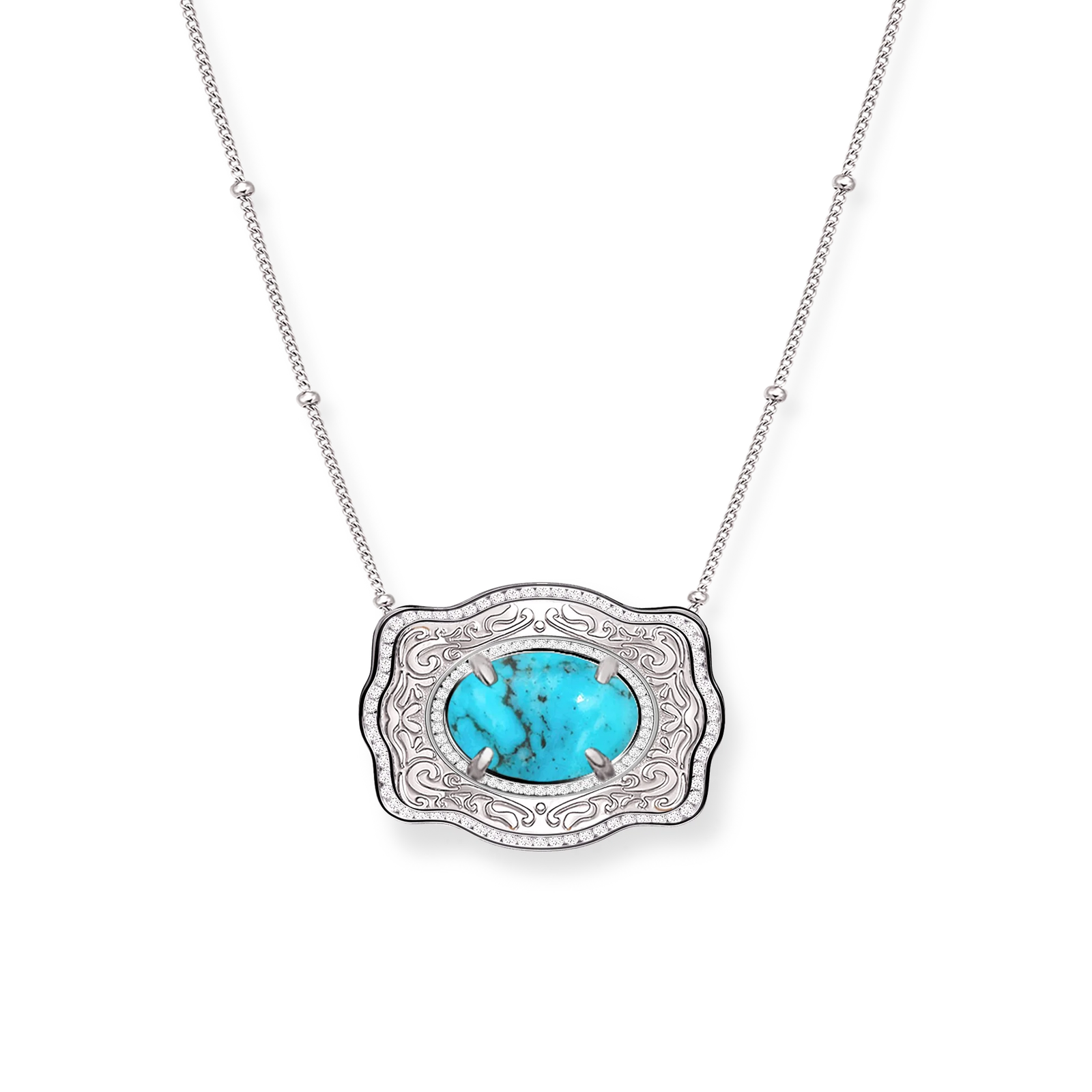 Spur West Belt Buckle Necklace Oasis