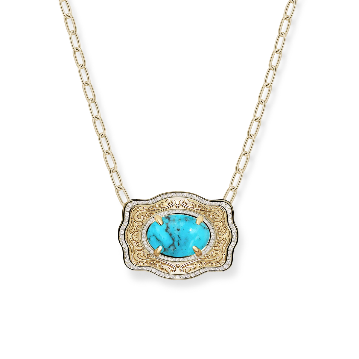 Spur West Belt Buckle Necklace Oasis