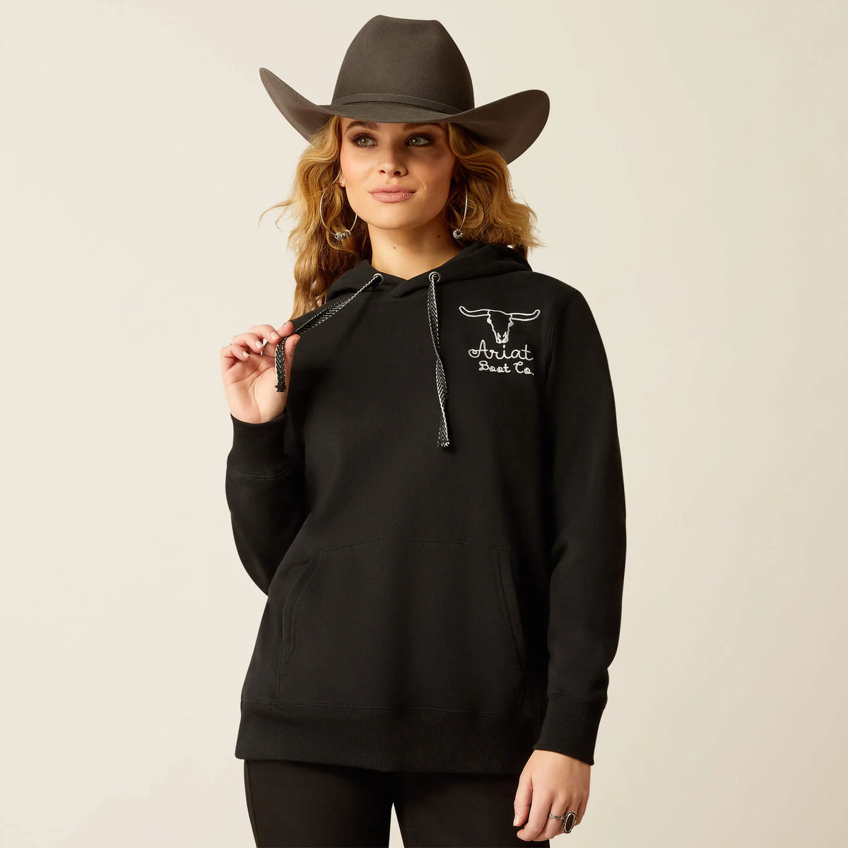 Ariat Wms Steer Stitch Hoodie Black - Winter Black Friday Sale