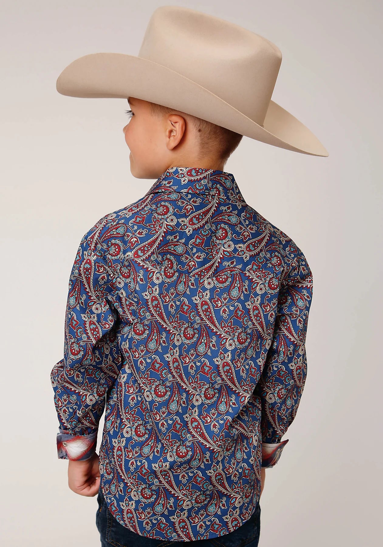 Roper Bys Amarillo Collection LS Shirt Print Blue