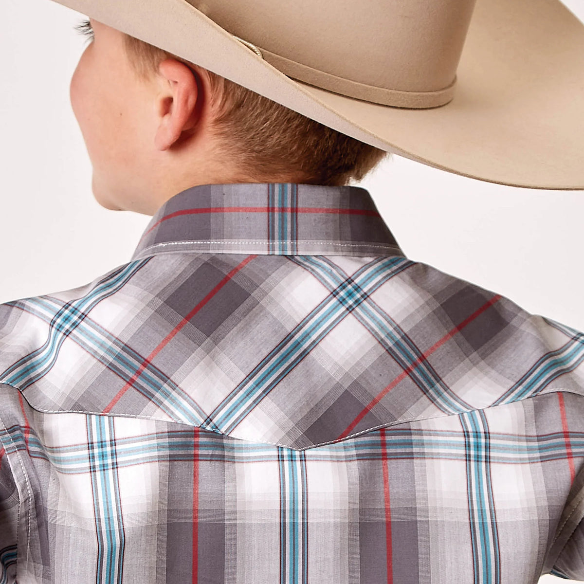 Roper Bys Amarillo Collection LS Shirt Plaid Grey