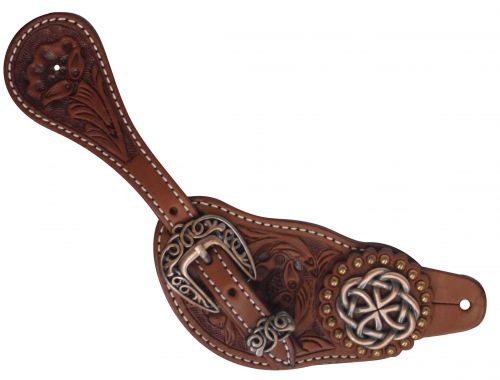Showman Leather Celtic Knot Spur Straps
