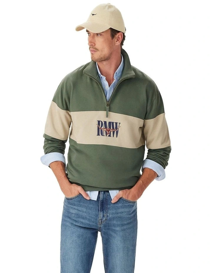 RM Williams Heritage 1/4 Zip Sweatshirt - Winter Clearance