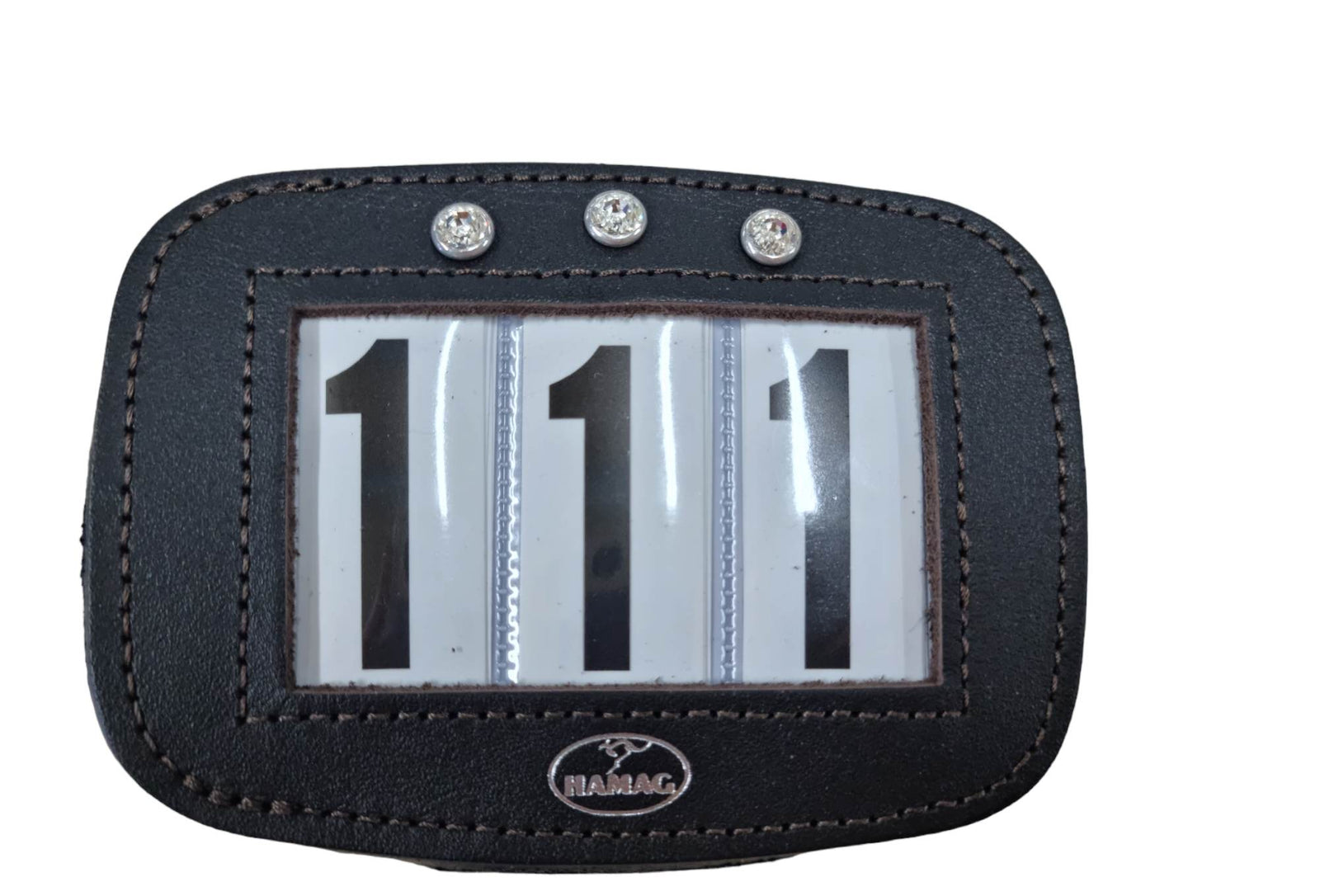 Hamag Leather Bridle Number Holders with Swarovski Crystals