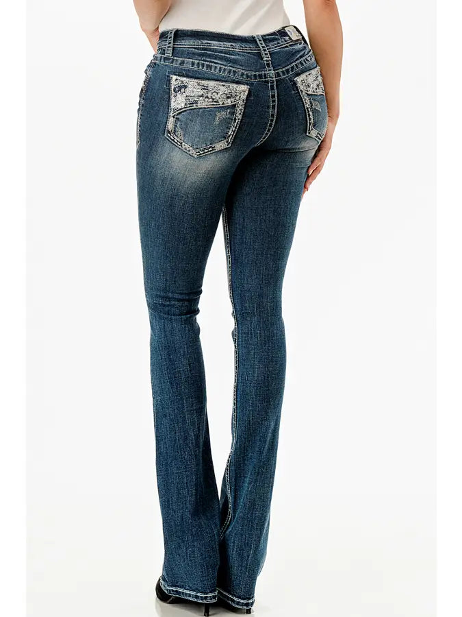 Grace in LA Western Modify Plus Size Bootcut | Country Clothing - ladies Jeans | Saddleworld Ipswich