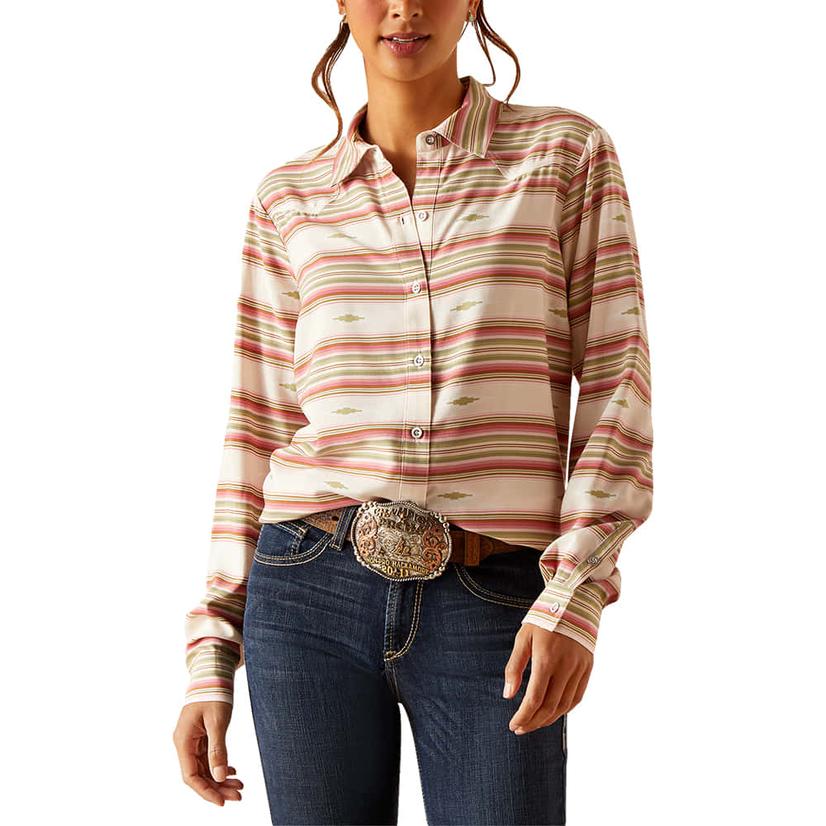 Ariat WMs Crowheart LS Shirt Desert Serape - Black Friday Sale
