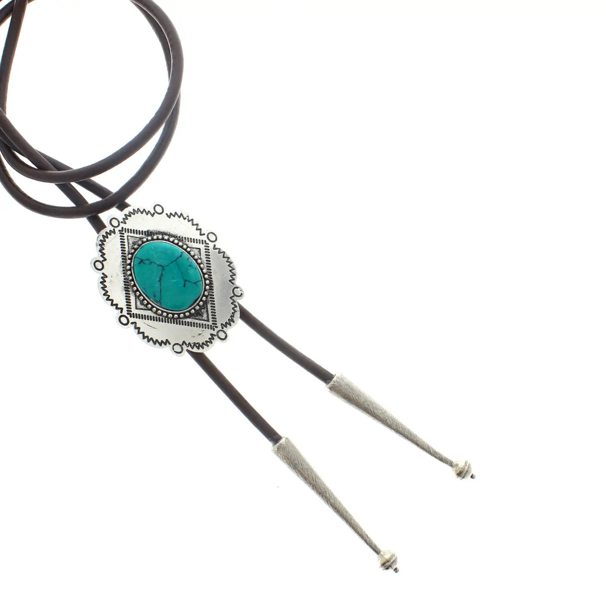 Southwestern Turquoise Bolo Tie Black
