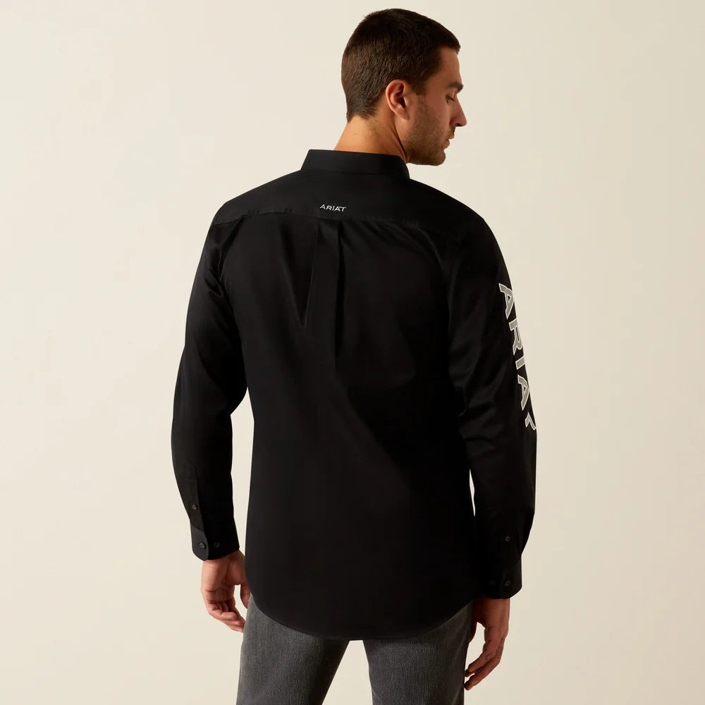 Ariat Mns Team Logo Twill Shirt Black/Grey - EOFY Sale