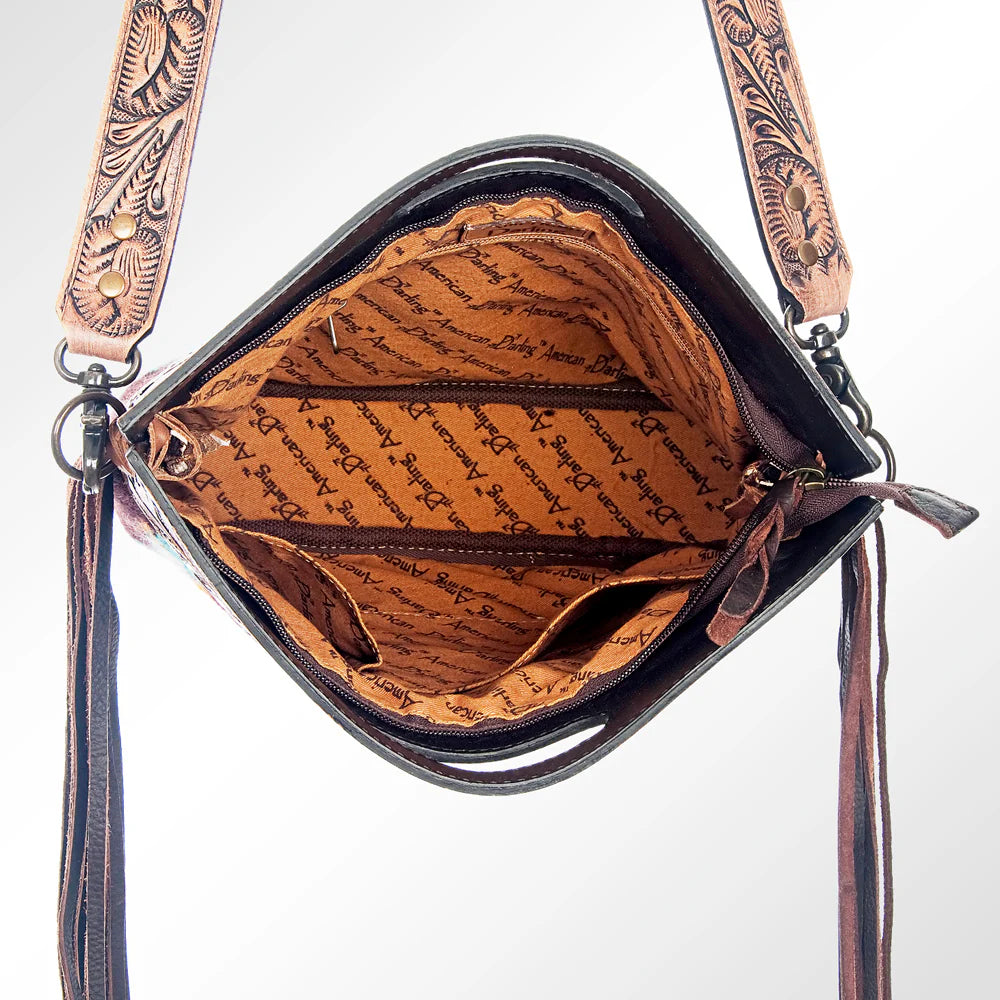 American Darling Saddle Blanket Tooled Fringe Handbag - EOFY Sale