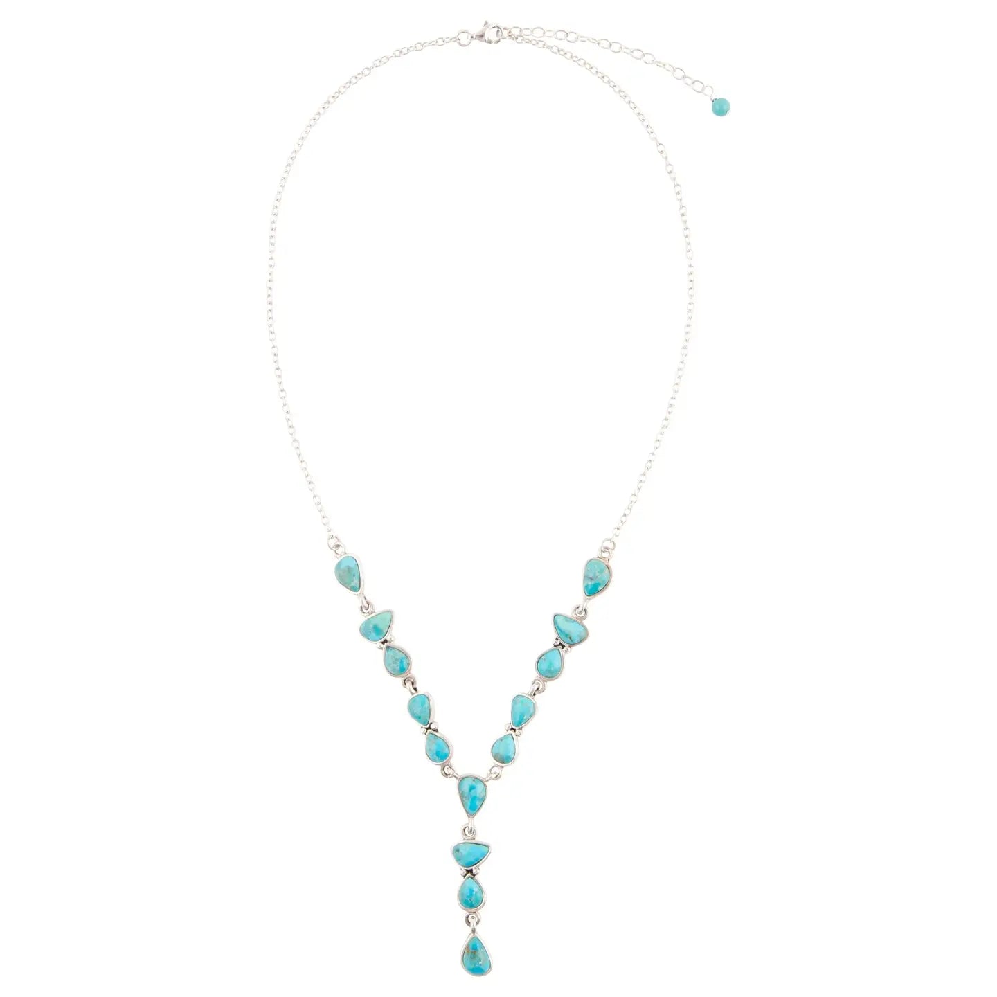 Durango Blue Turquoise and Silver Y Necklace | Giftware - Jewellery | Saddleworld Ipswich