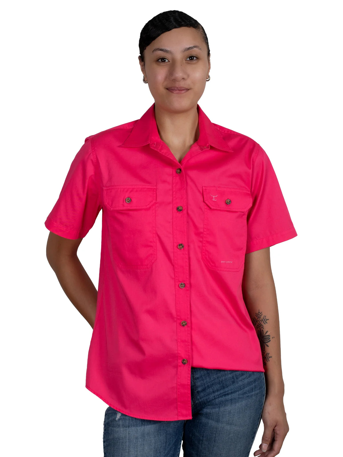 Just Country Wms Maggie Short Sleeve Full Button Workshirt - Workshirt Sale