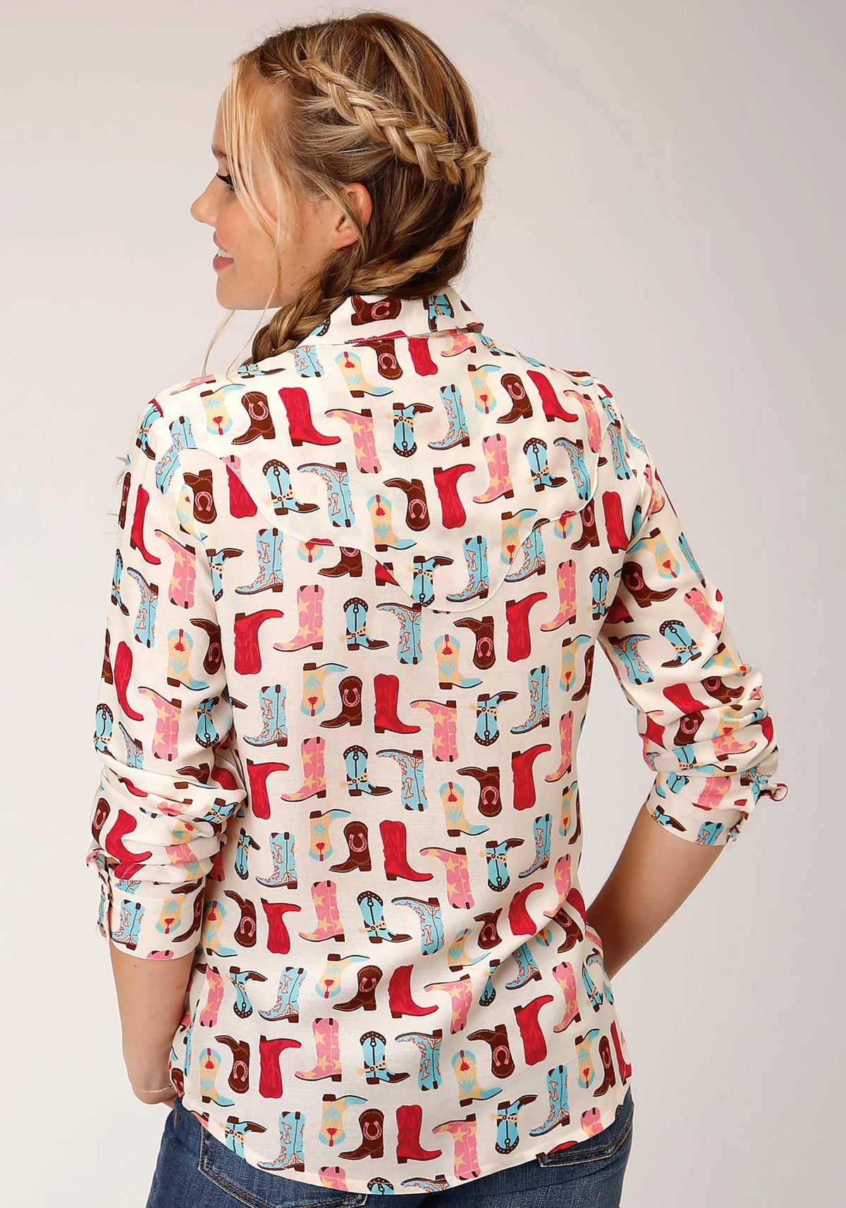 Roper Wms Five Star Collection LS Shirt Print Multi