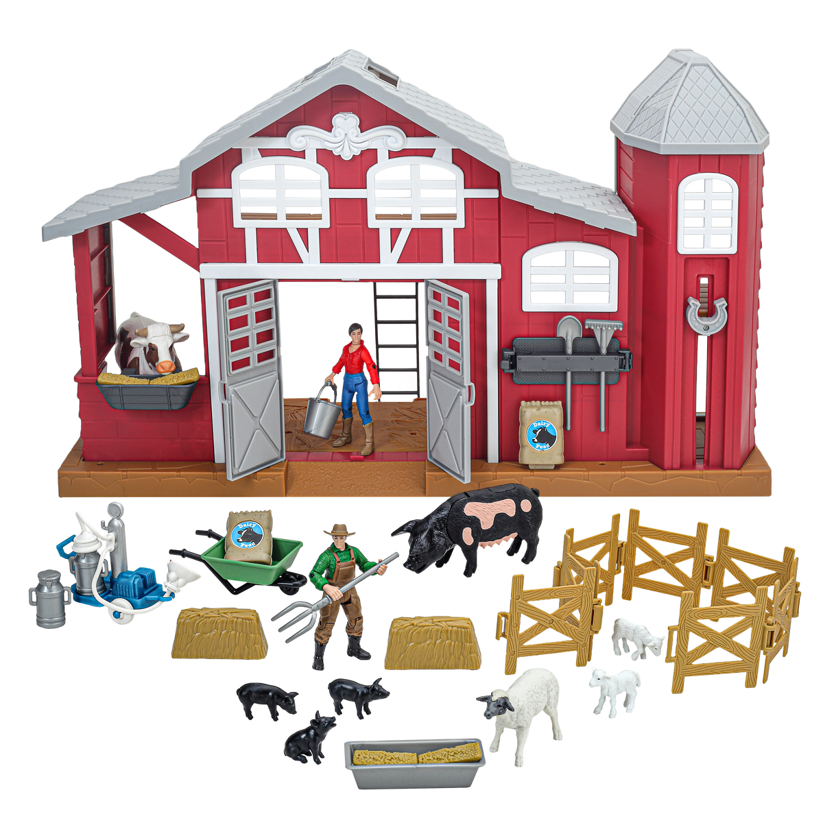 Big Country Toys 38 PC Dairy Barn Playset