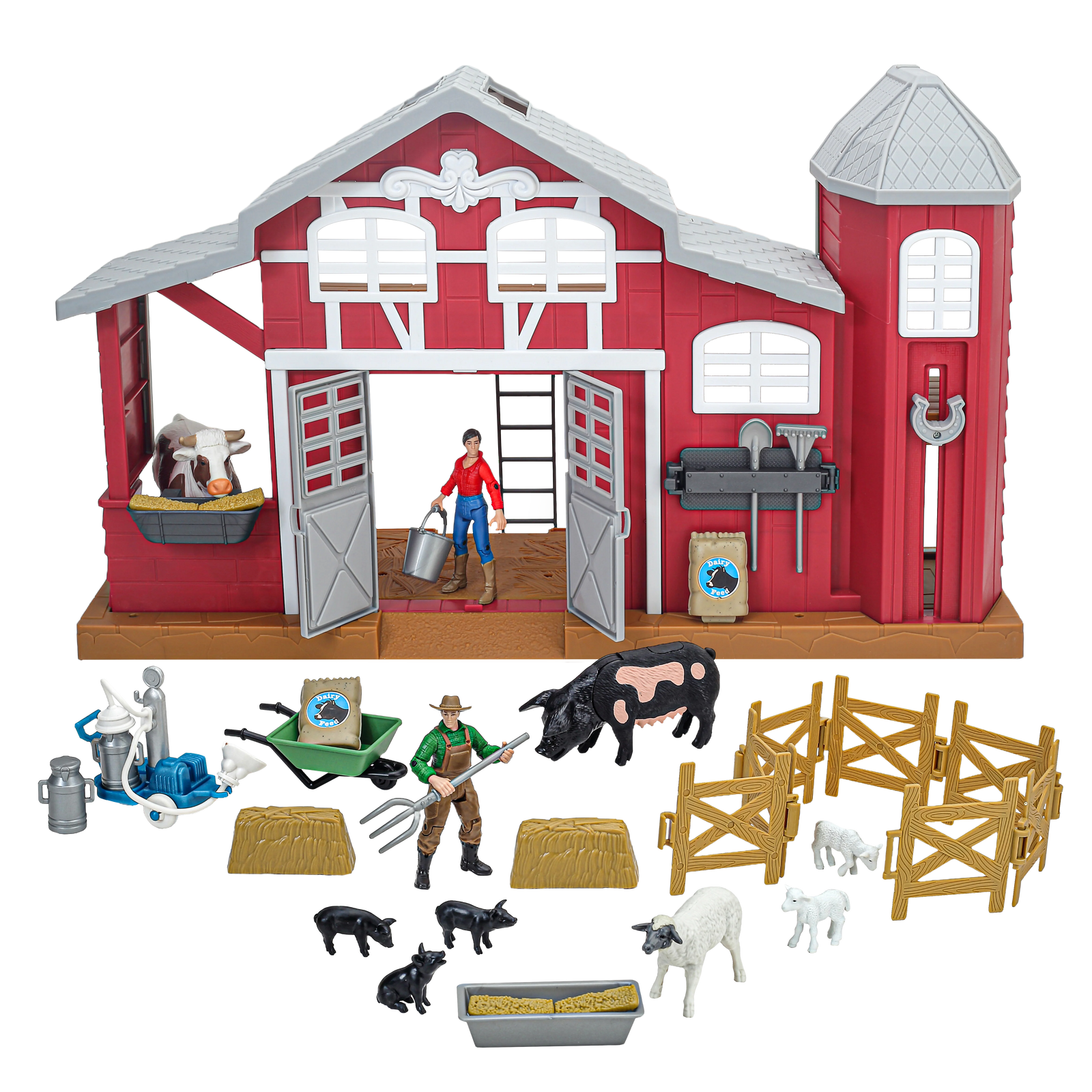 Big Country Toys 38 PC Dairy Barn Playset