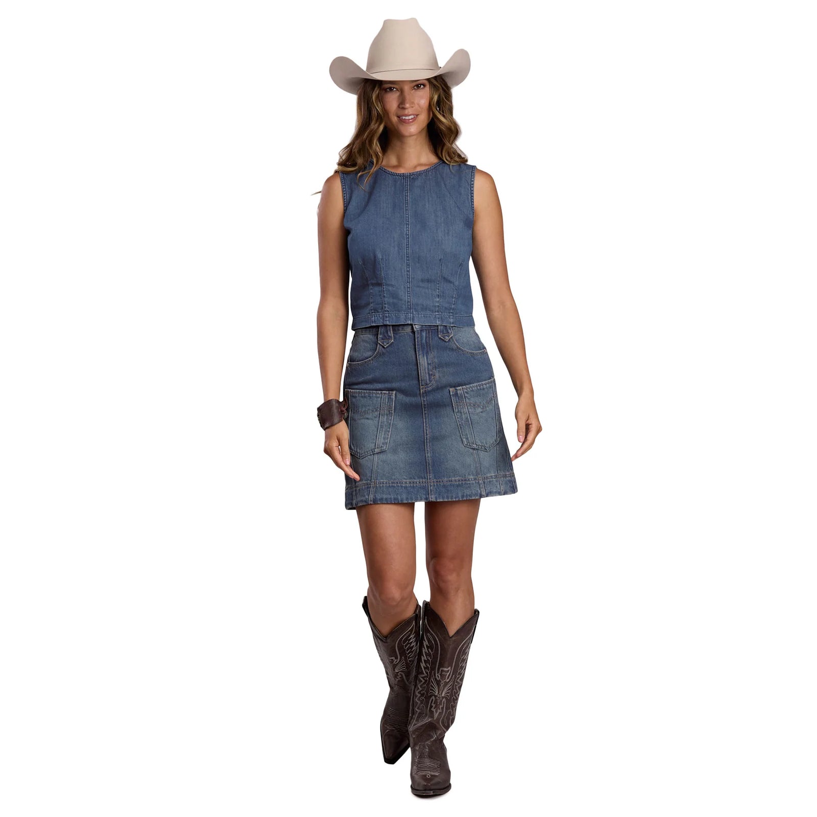 Stetson Wmns Colleciton Sleevelss Top Solid Blue