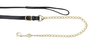 Aintree Leather Lead with 24in Brass Plate Chain