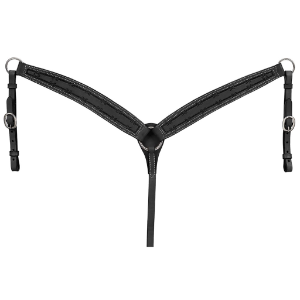 Royal King Barbed Wire Tooled Tapered Breastplate - Black Friday Sales