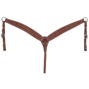 Royal King Barbed Wire Tooled Tapered Breastplate - Black Friday Sales