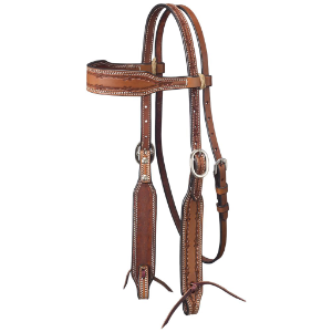 Royal King Barbed Wire Tooled Wide Browband Bridle