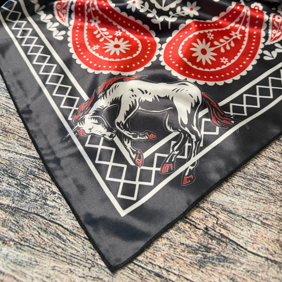 Bandana Horse Print Silk Scarf