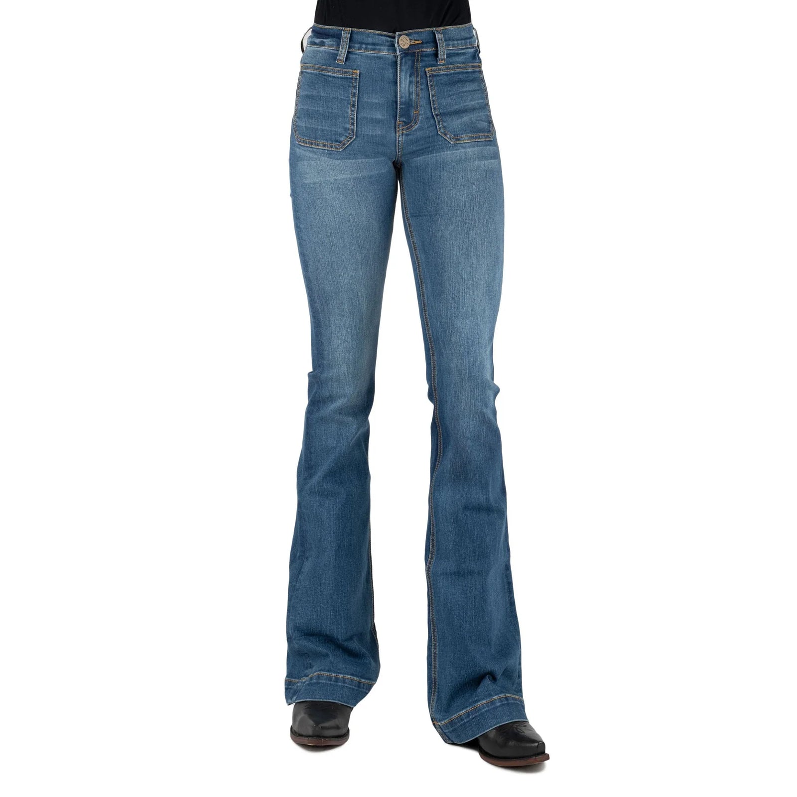 Tin Haul Wmns Denim 595 Libby Flare Plain Blue