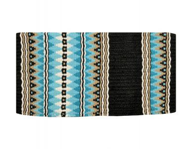 Showman 36in x 34in Wool Saddle Blanket with Blue Accents