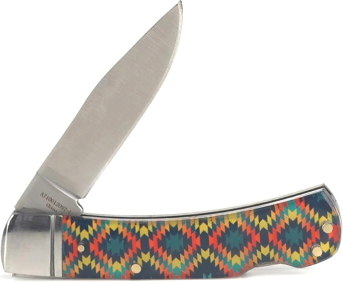 Ariat 3in Smooth Knife Rainbow Geo Print