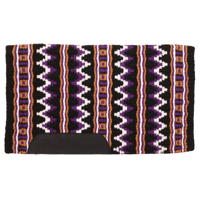 Showman 34x40in Heavy Weight Woven Wool Saddle Blanket - Purple and Orange