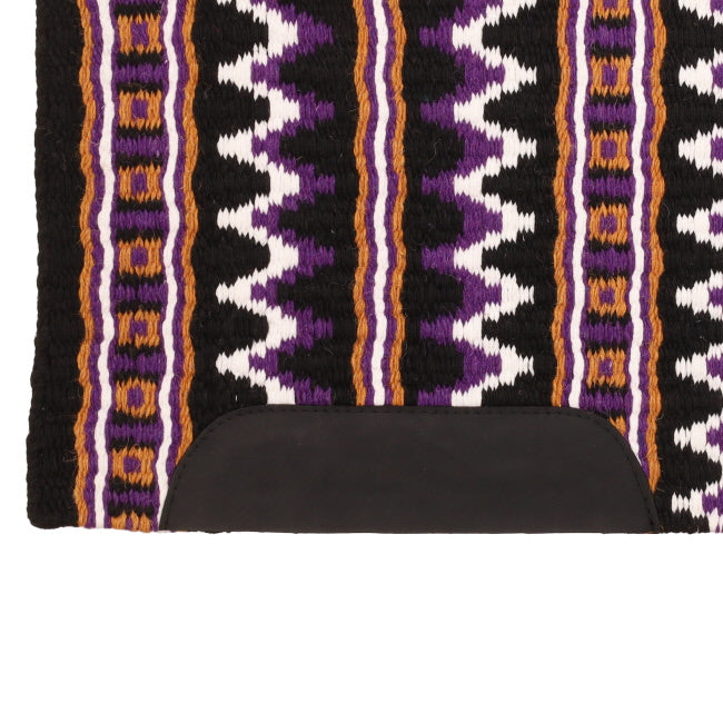 Showman 34x40in Heavy Weight Woven Wool Saddle Blanket - Purple and Orange