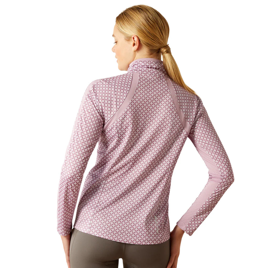 Ariat Wms Sunstopper 3.0 1/4 Zip Shirt Lavender Mist Tile