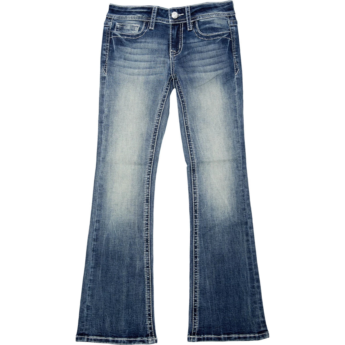 Grace in LA Girls Steer Floral Head Bootcut Jeans