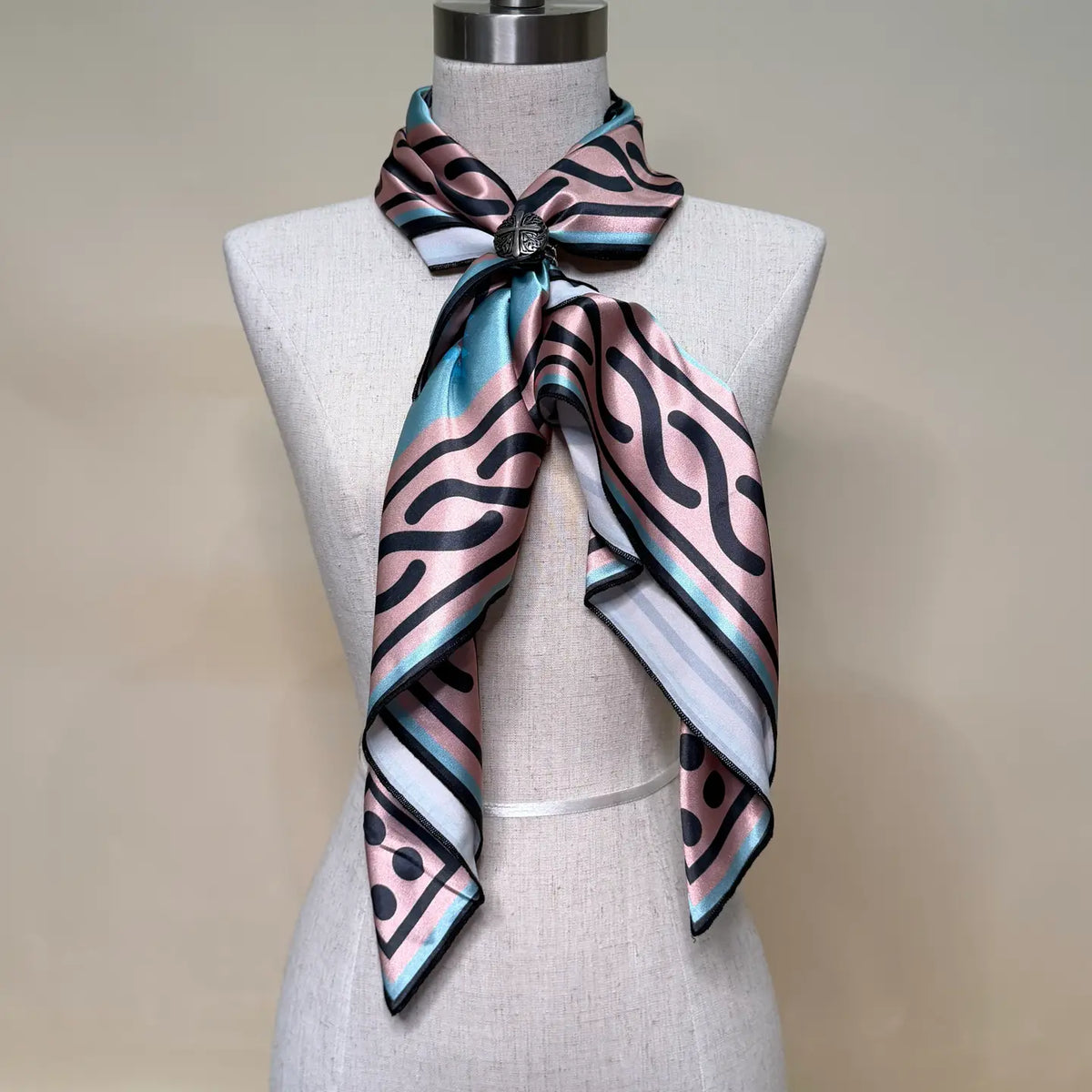 Western Print Silk Scarf