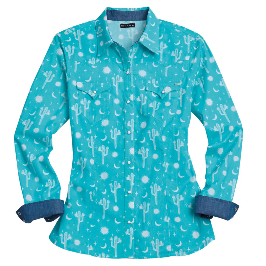 Tin Haul Wmns Collection LS Shirt Print Green