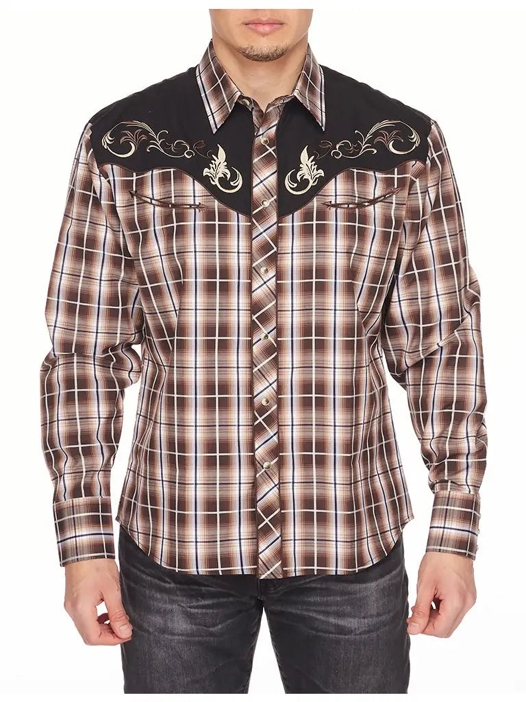 Rodeo Mens Western Embroidered Cowboy Outfit Shirts