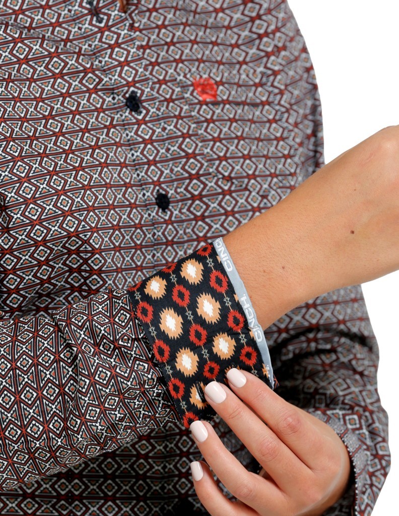 Cinch Wmns Multi Colored Button Down Western Shirt - Black Friday Sale