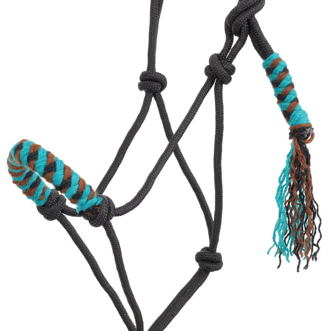 Showman Tealwood Mohair Wool Nose Cowboy Knot Halter with Lead