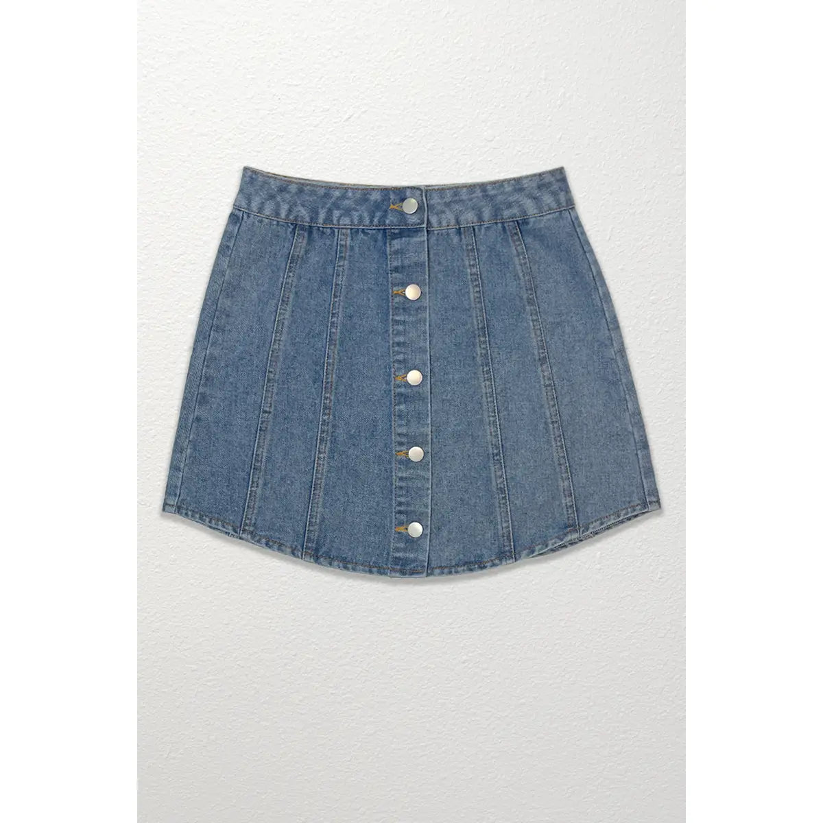 Rounded Hem Denim Skirt