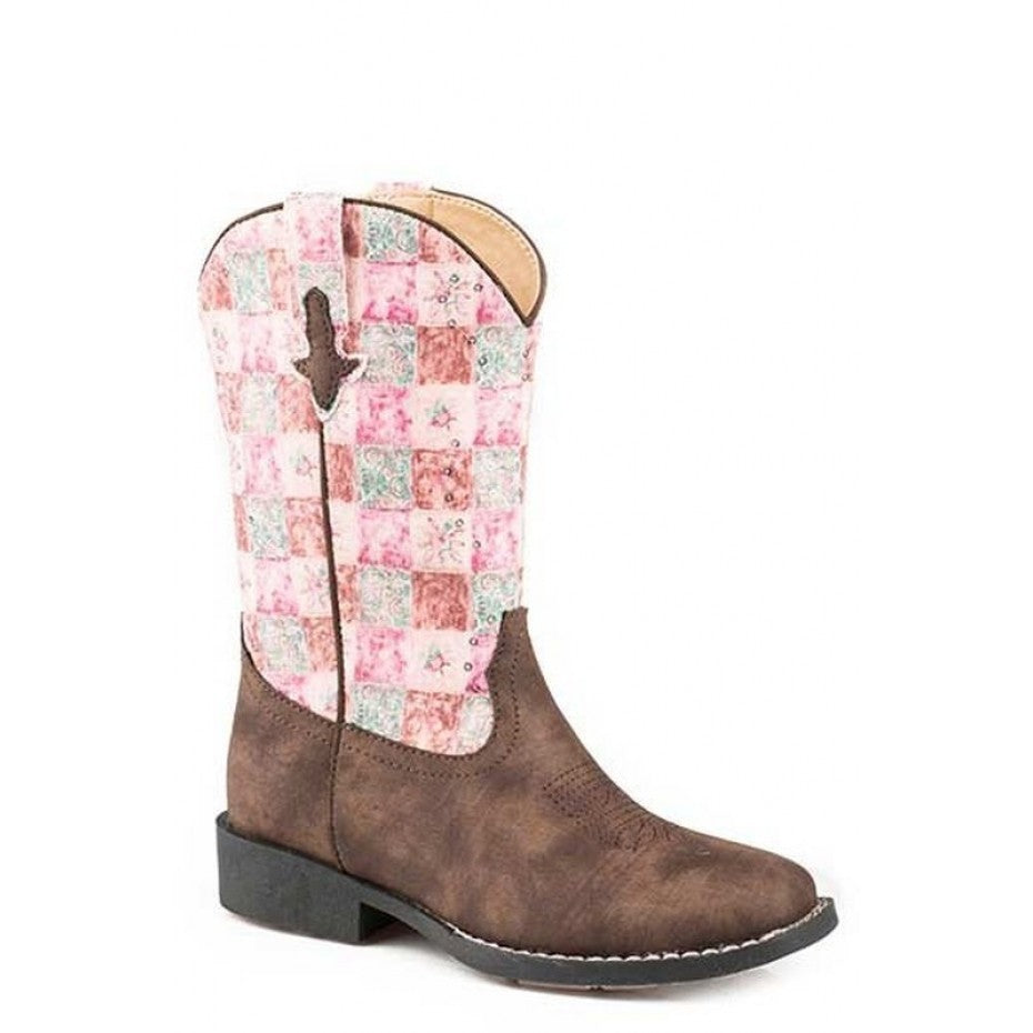 Roper Kids Floral Shine Brown/Pink