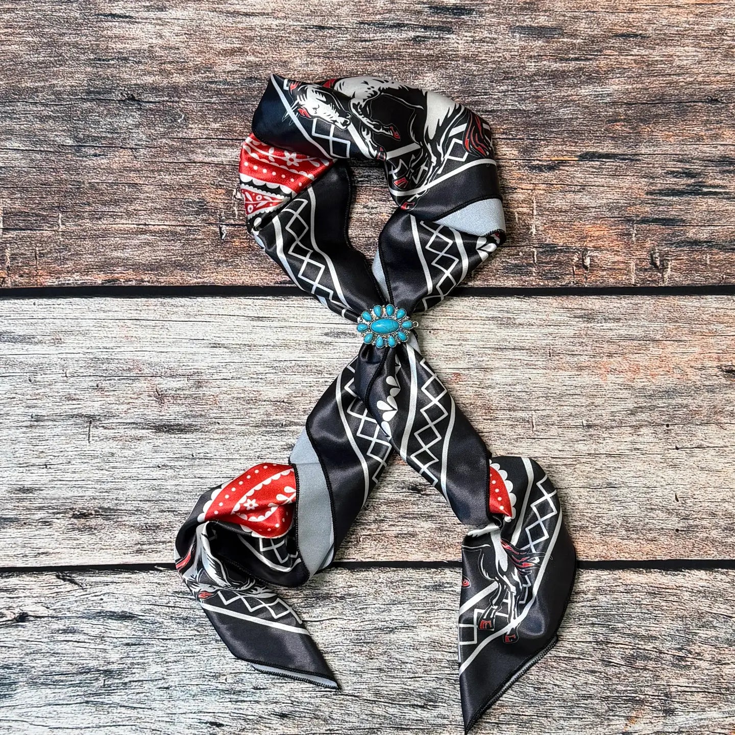 Bandana Horse Print Silk Scarf | country Clothing - Scarf | Saddleworld Ipswich